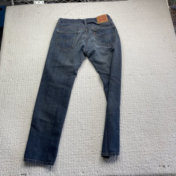 Levis Jeans 513 Mens 30x32 Blue Slim Straight American Workwear Dark Wash Denim - Picture 10 of 10